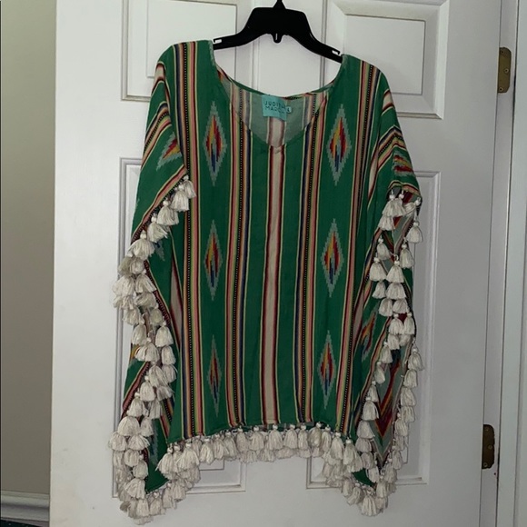 Judith March Tops - Judith March Aztec Jacquard Poncho